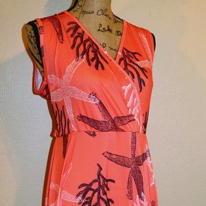 Coral Starfish Suplice Maxi Dress